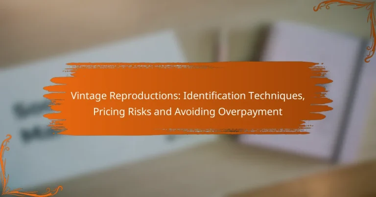 Vintage reproducties: Identificatietechnieken, prijsrisico’s en het vermijden van overbetaling