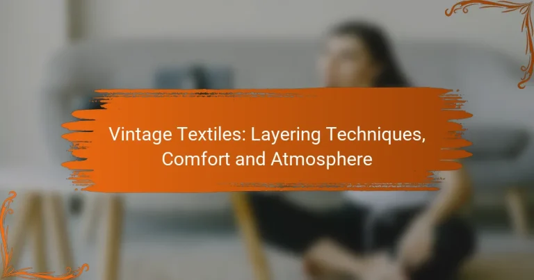 Vintage Textiel: Laagjes Technieken, Comfort en Sfeer