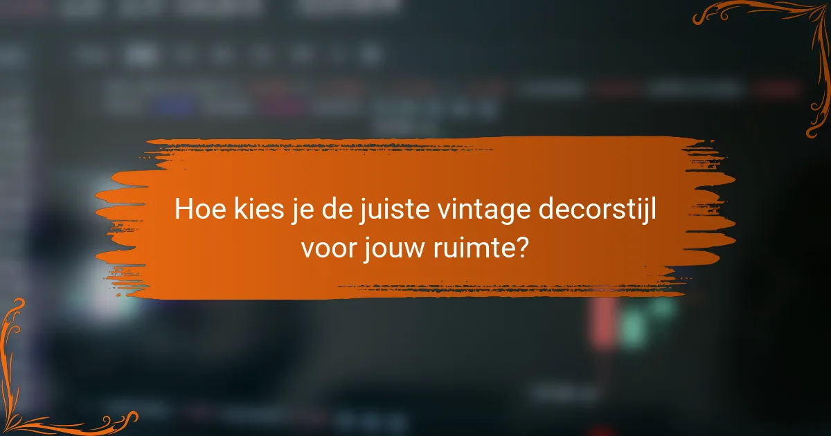 Hoe kies je de juiste vintage decorstijl voor jouw ruimte?