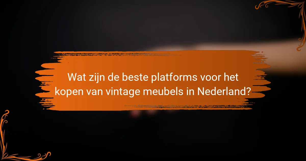Wat zijn de beste platforms voor het kopen van vintage meubels in Nederland?