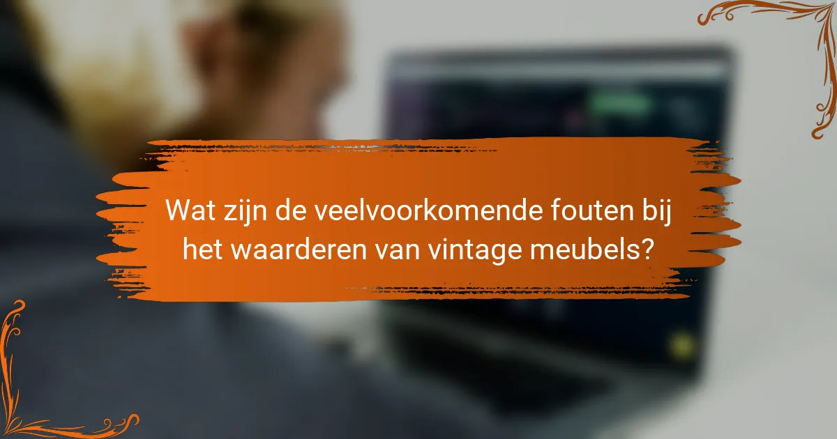 Wat zijn de veelvoorkomende fouten bij het waarderen van vintage meubels?