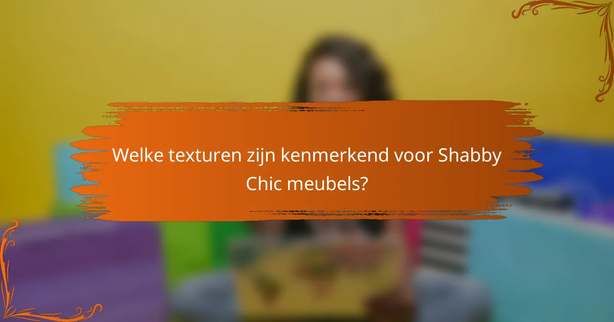 Welke texturen zijn kenmerkend voor Shabby Chic meubels?